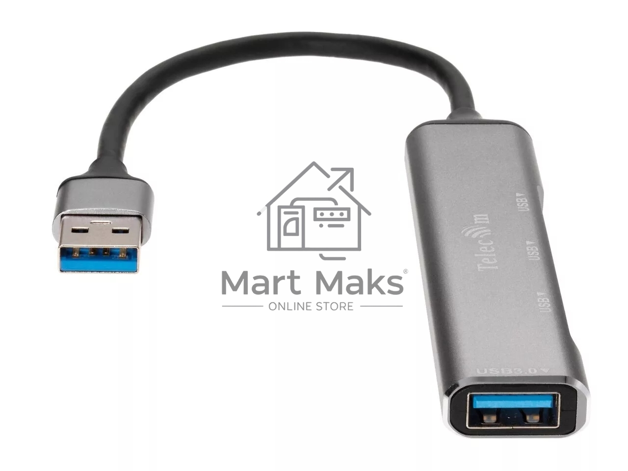 Переходник USB 3.0 -->USB3.0+3 USB2.0, Aluminum Shell, 0.2м Telecom <TA308U>