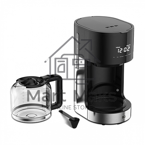 Кофеварка капельнаяBQ CM1001 черный-стальной, исп. кофе -молотый, 1.5 л, 900 Вт.