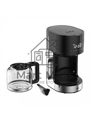 Кофеварка капельнаяBQ CM1001 черный-стальной, исп. кофе -молотый, 1.5 л, 900 Вт.