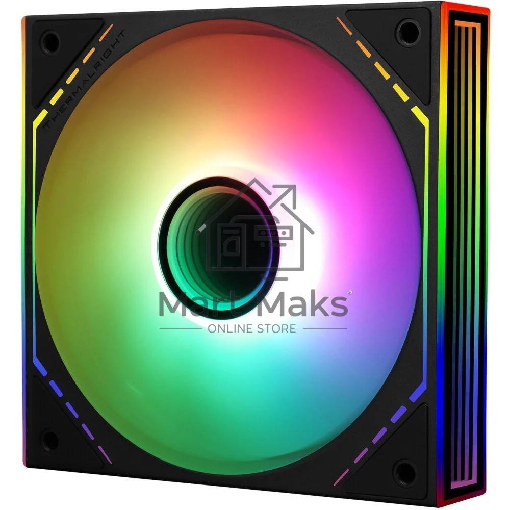 Кулер для корпуса Thermalright TL-M12-S (120x124x25mm, 4-pin PWM, ARGB, 47.6CFM, 23.2dBA, 1500RPM, Black)