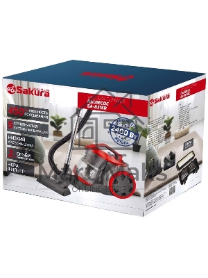 Пылесос Sakura SA-8315R красный,2400 Вт,пылесборник контейнер, 2 л