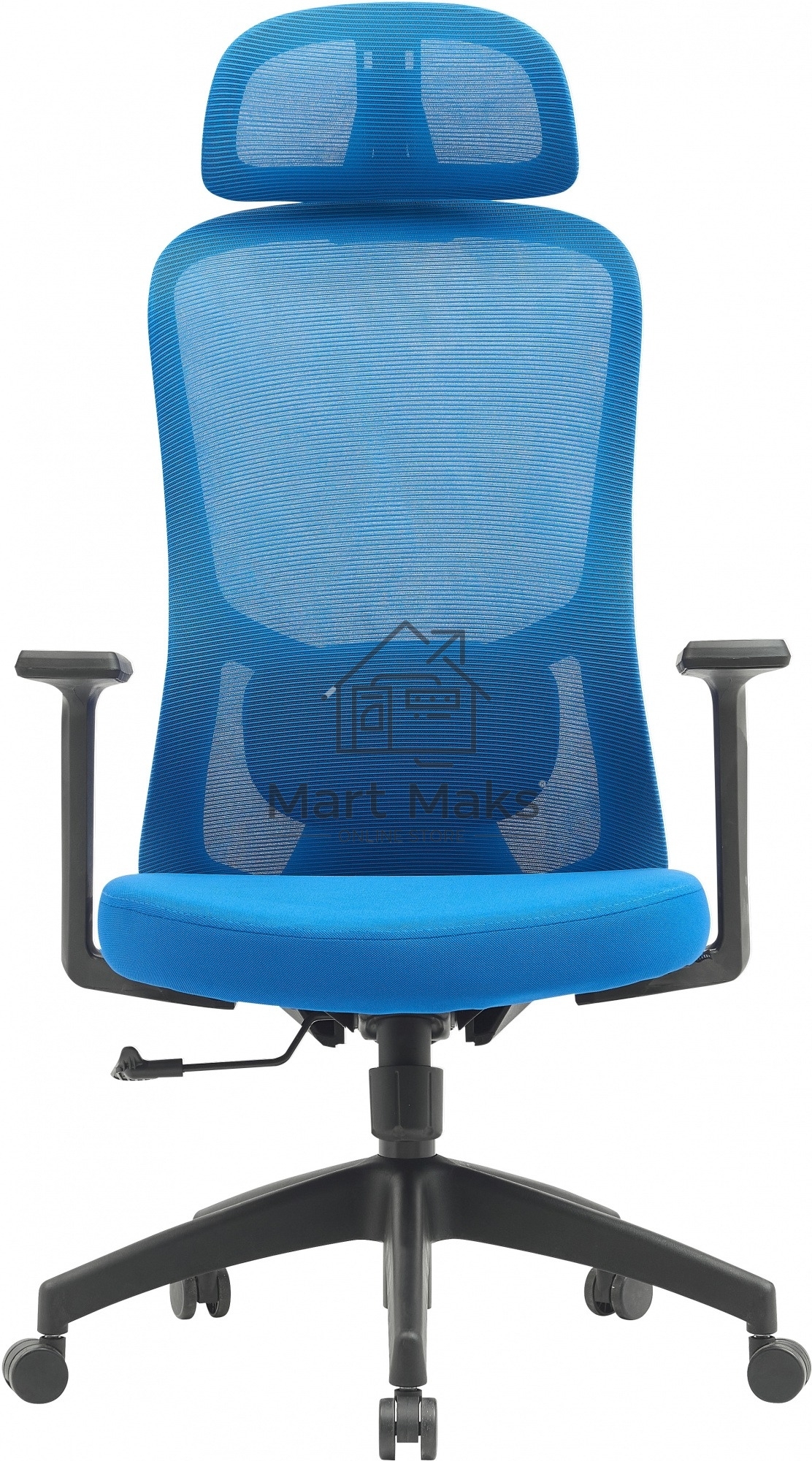 Кресло компьютерное Cactus CS-MC515-BL темно-синий, сиденье темно-синий, сетка/ткань, с подголов. крестов. пластик, пластик черный