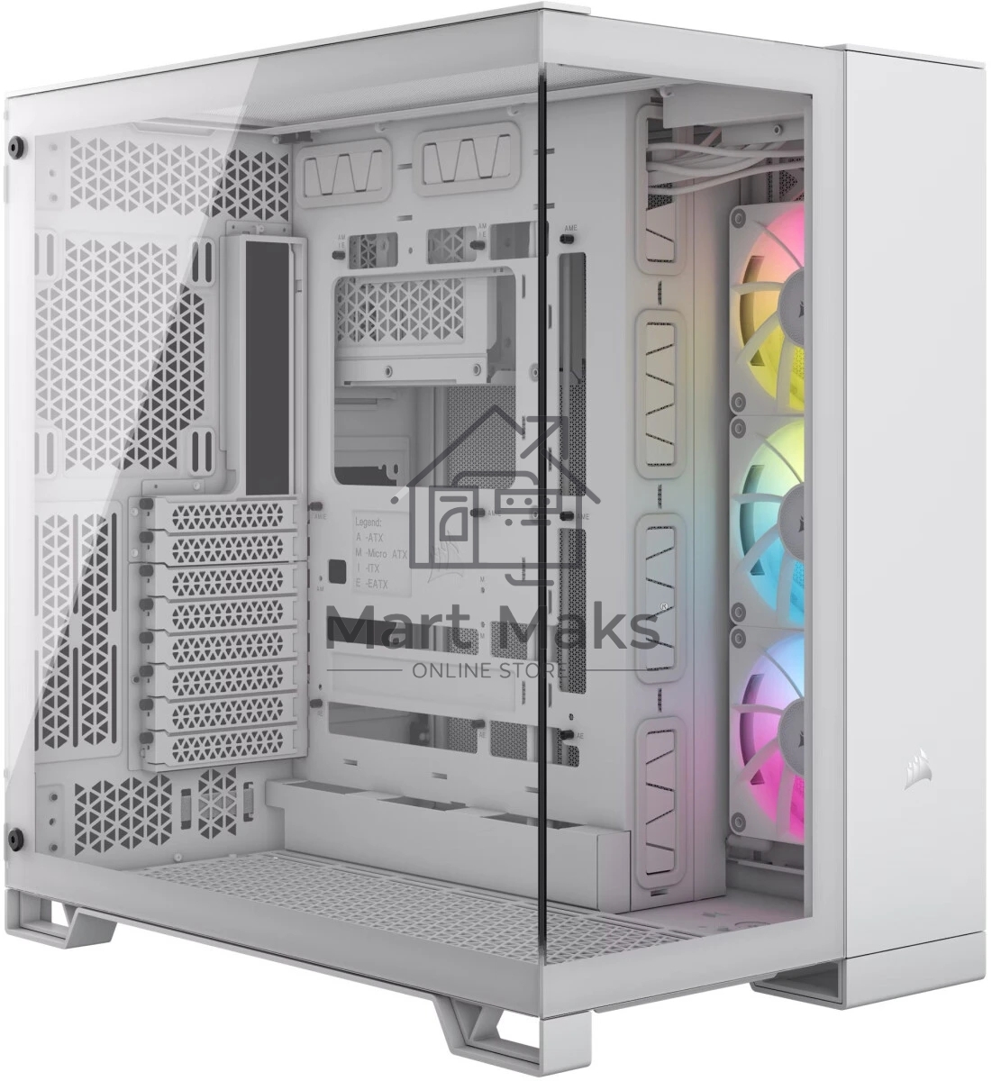 Компьютерный корпус без блока питания Case Corsair iCUE LINK 6500X RGB, Midi-Tower, TG, 3x120mm RGB, 4xUSB-A 3.2, 1xUSB 3.2 Type-C, E-ATX, ATX, mATX, mITX White