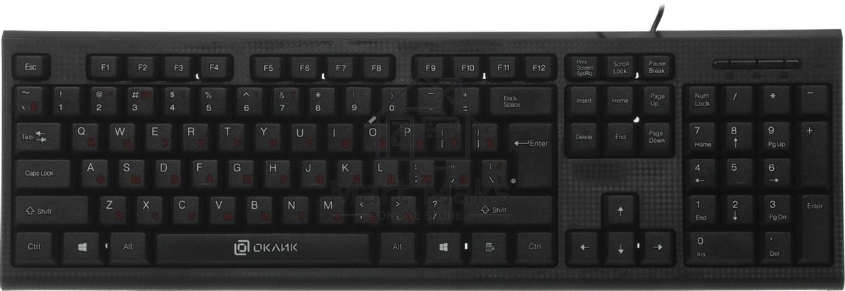 Клавиатура проводная Oklick 120M, USB, черный
