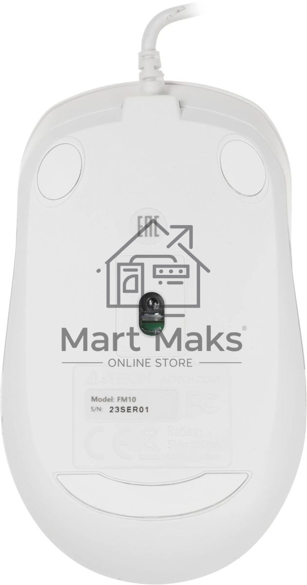 Мышь проводная A4Tech Fstyler FM10 белый/серый, 1600 dpi, USB, кнопки - 4