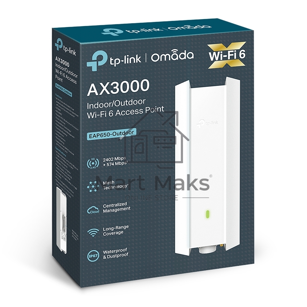 Двухдиапазонная точка доступа TP-Link EAP650-Outdoor AX3000 Wi-Fi 6 для помещения/улицы PROJ