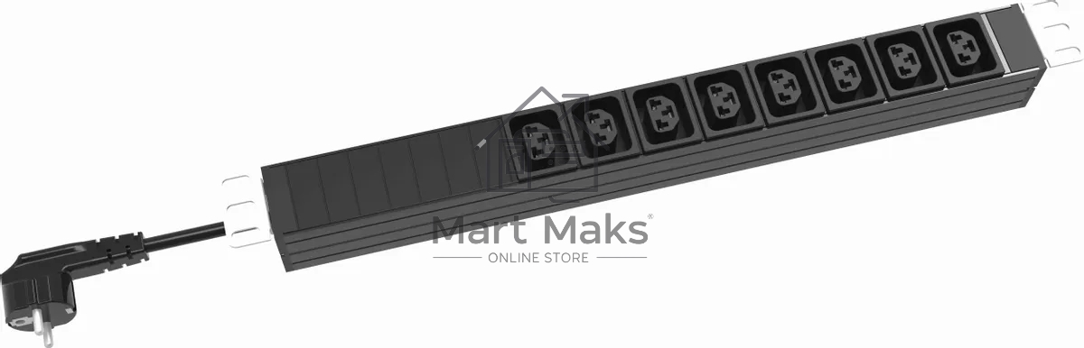 Блок распределения питания RakTek RTSA160801 гор.размещ. 8xC13/C19 Schuko 2м