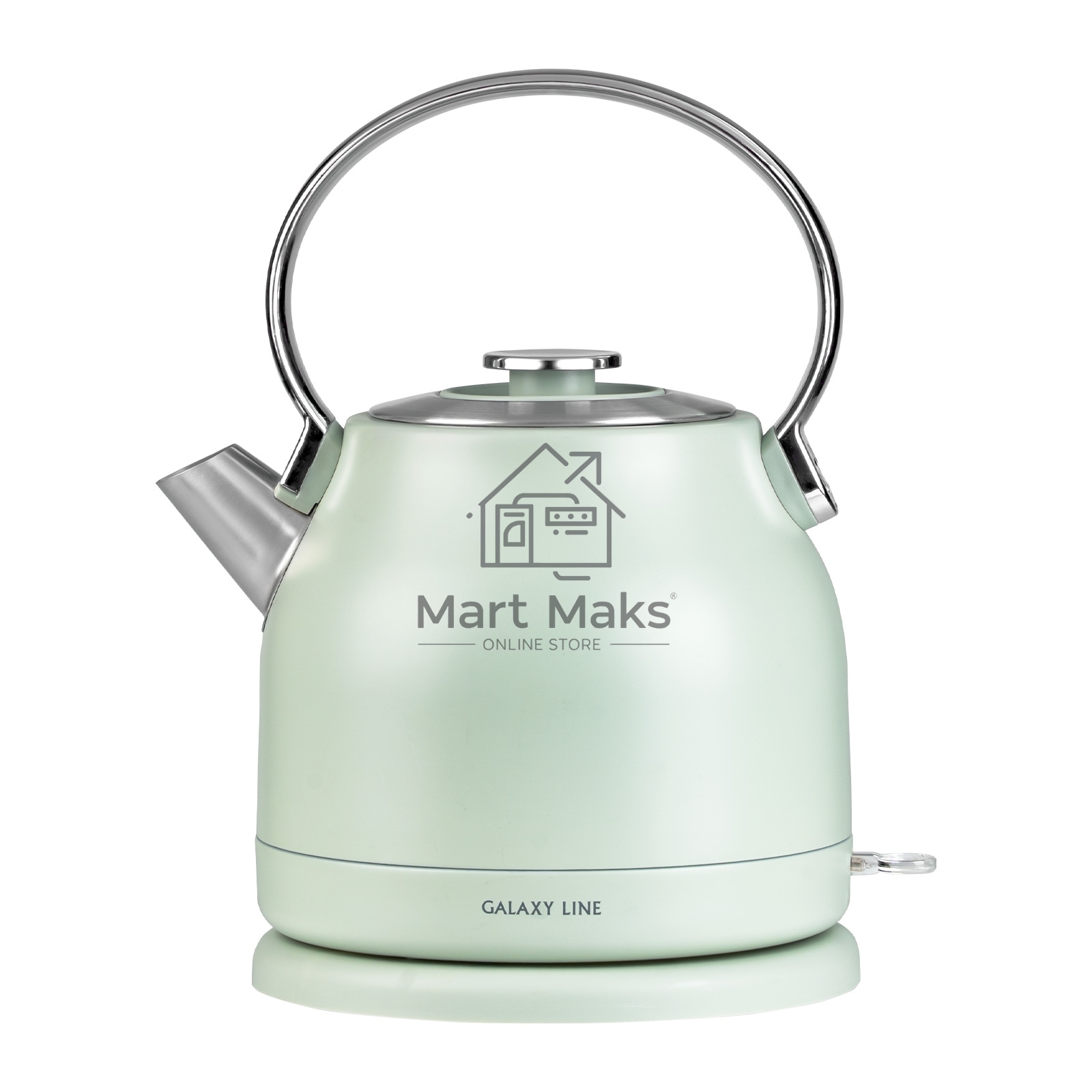 Чайник электрический Galaxy Line GL 0333, мятный, металл, 2200 Вт, 1,5 л
