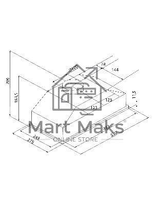 Вытяжка кухонная Krona KATE 600 GLASS BLACK PB K