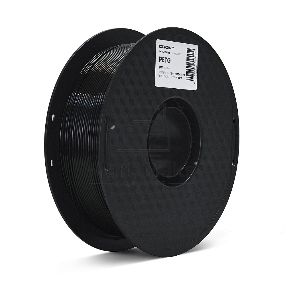 Филамент Crown Micro CM-FILPETG016B PETG 1.75 1кг чёрный