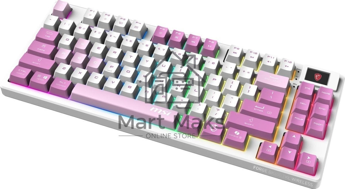 Клавиатура MSI Forge GK600, USB, белый фиолетовый