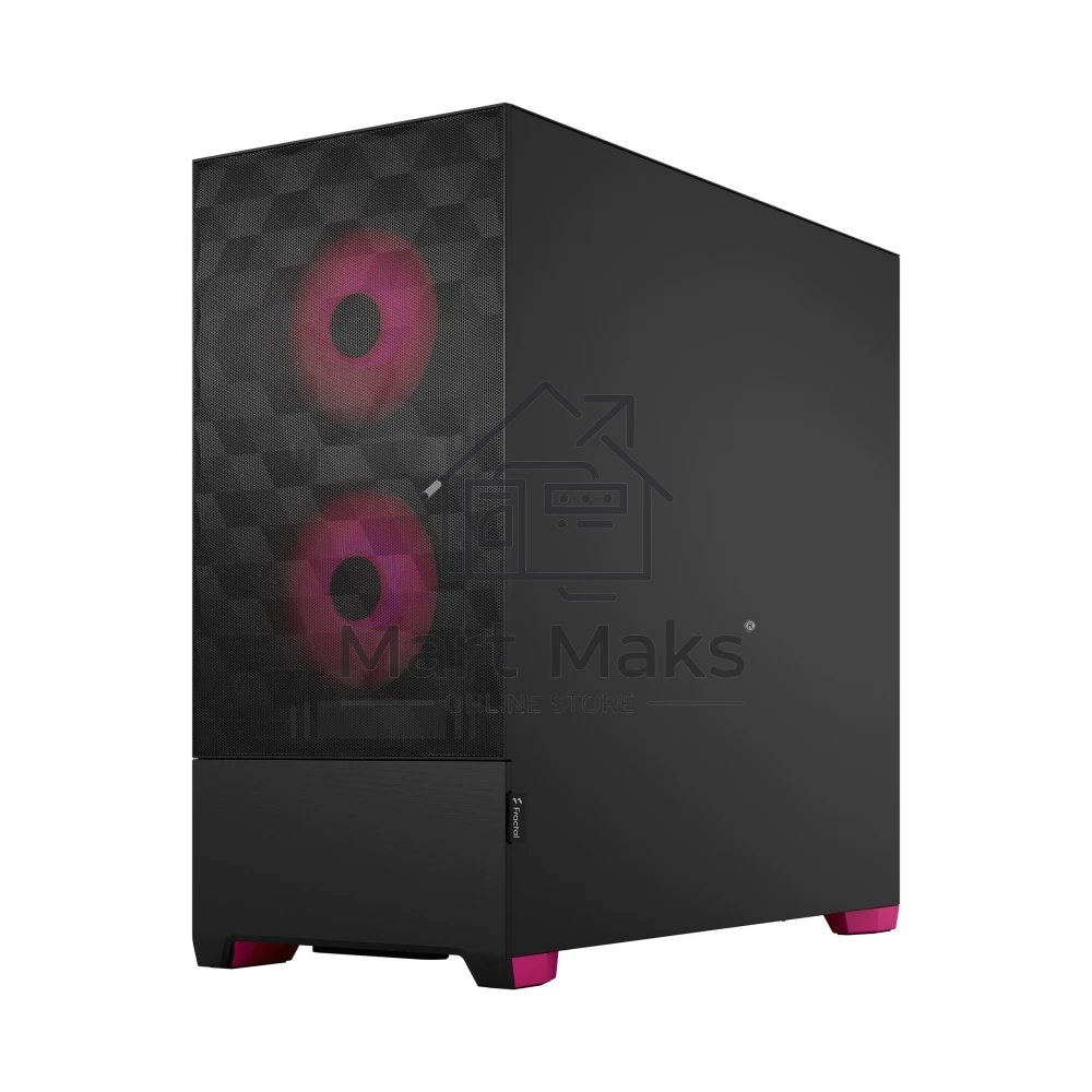 Корпус ПК без блока питания Fractal Design Pop Air RGB Magenta Core TG Clear Tint, Midi-Tower, 3x120mm RGB, 2xUSB-A 3.2 ATX, mATX, mITX черный/магента