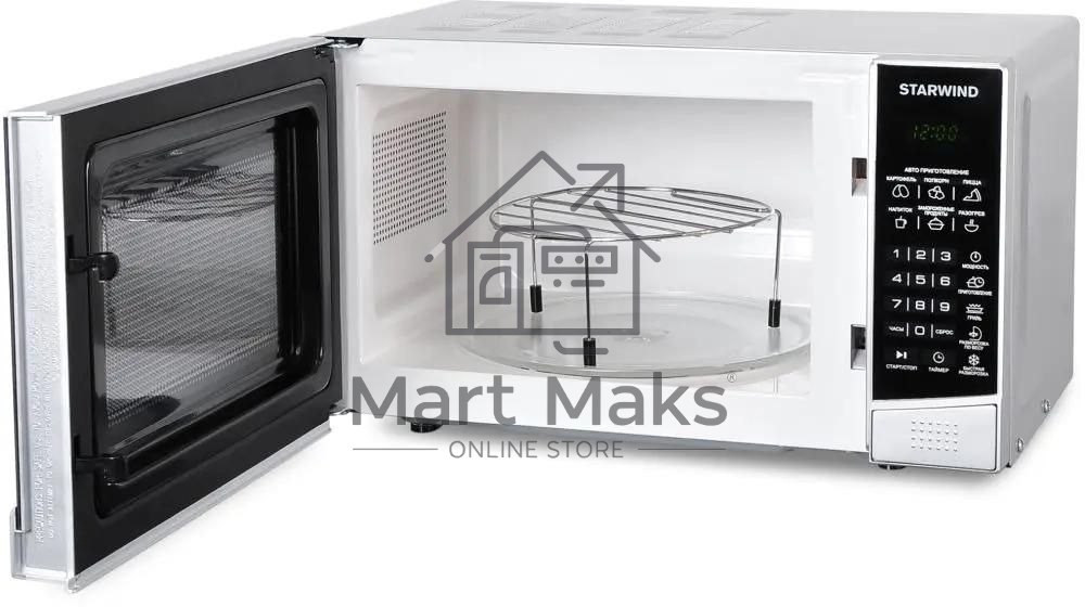 Микроволновая печь Starwind SMW2820 серебристый/черный, 20 л, 700 Вт, переключатели - сенсор