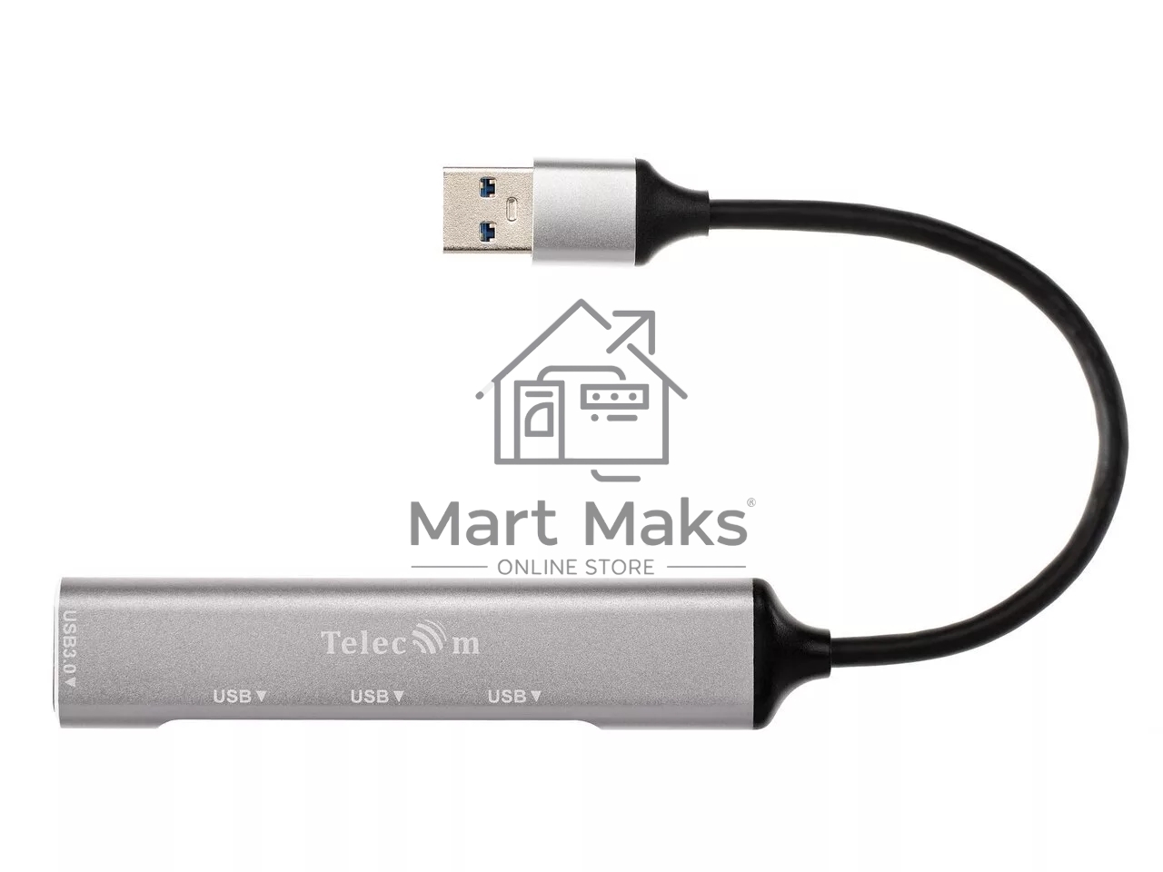 Переходник USB 3.0 -->USB3.0+3 USB2.0, Aluminum Shell, 0.2м Telecom <TA308U>