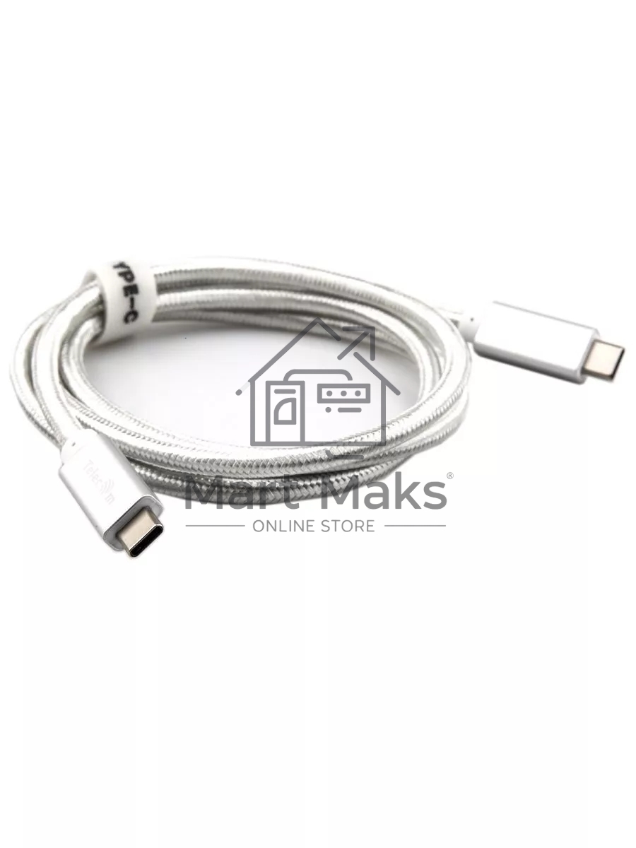 Кабель USB 3.1 Type Cm -- Cm IC 5А 10Gbs длина 1M, Telecom <TC420S> серебряный