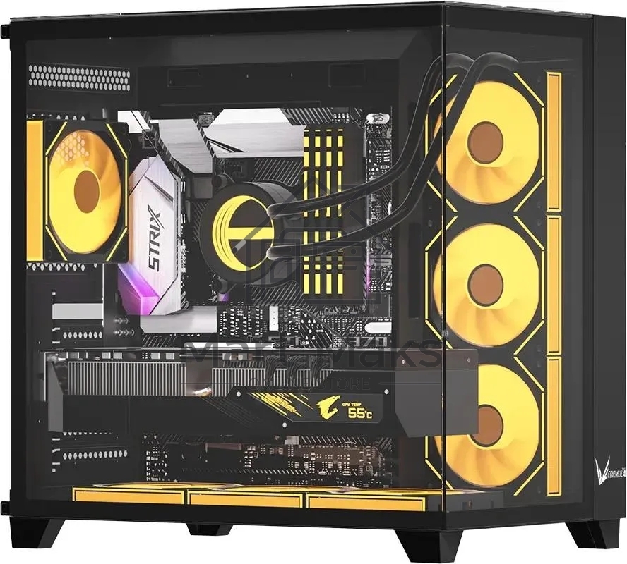 Компьютерный корпус AeroCool / Formula Crystal Z9M черный без БП mATX 1xUSB3.0 1xUSB3.1 audio bott PSU