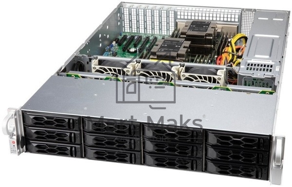 Компьютерный корпус Supermicro server chassis CSE-LA26E1C4-R609LP, 2U, 12x 3.5