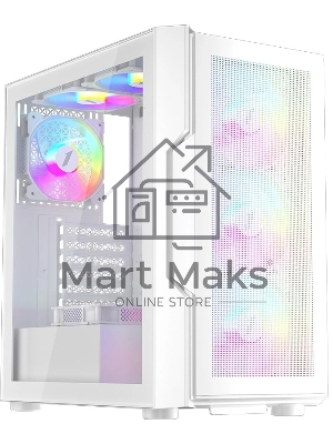 Компьютерный корпус 1STPLAYER TRILOBITE T7-P белый, ATX, 4x120мм LED fans