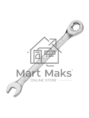 Ключ комбинированный трещоточный Denzel 14706 12 мм, CrV, матовый хром