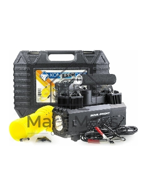 Компрессор NOVA BRIGHT АК-65 металлический корпус, LED-фонарь, пластик.кейс 47160