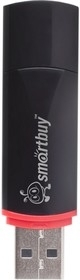 Флешка USB Smartbuy Crown black (SB32GbCRW-K), 32Gb, USB 2.0, R/W 15/5, черный/красный