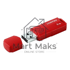 Флешка USB Smartbuy CLUE Red (SB4 GbCLU-R), 4Gb, USB 2.0, R/W 15/5, красный