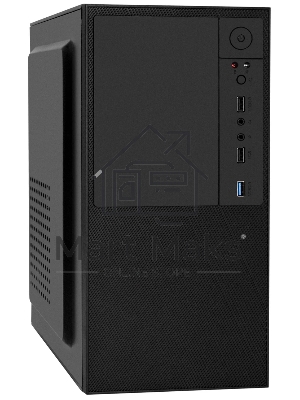 Компьютерный корпус Minitower ExeGate BAA-308-UNS350 (mATX, БП UNS350 с вент. 12см, 2*USB, HD Audio, черный)