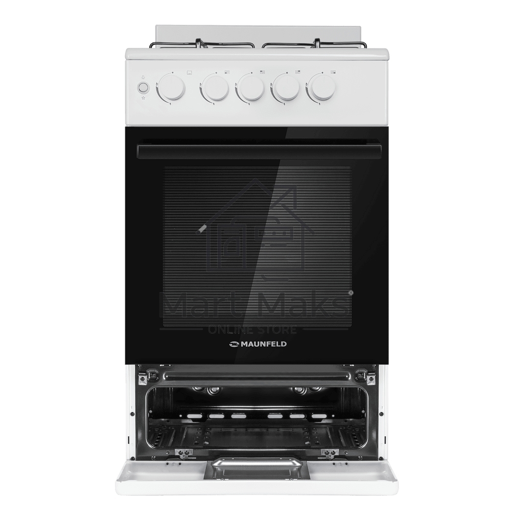 Плита газовая Maunfeld MGC50GEW08 белый, конфорок 4 шт, духовка 59 л, 50 см x 88 см x 65 см