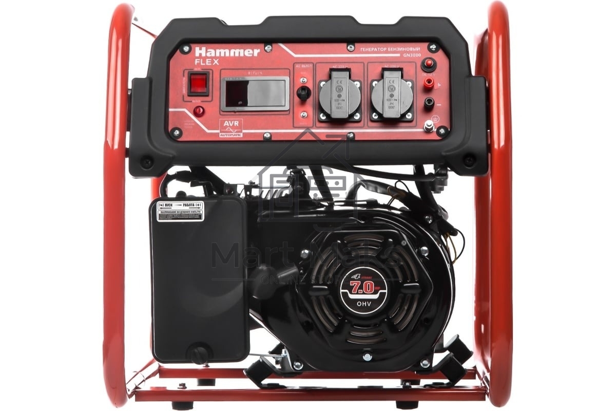 Бензоэлектростанция Hammer Flex GN3000 3КВт 220В 50Гц бак 15л непр.9ч