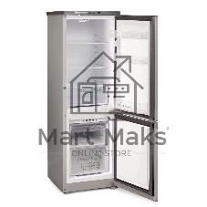 Холодильник Бирюса C418 серебристый металлопласт двухкамерный 125/55л морозилка снизу