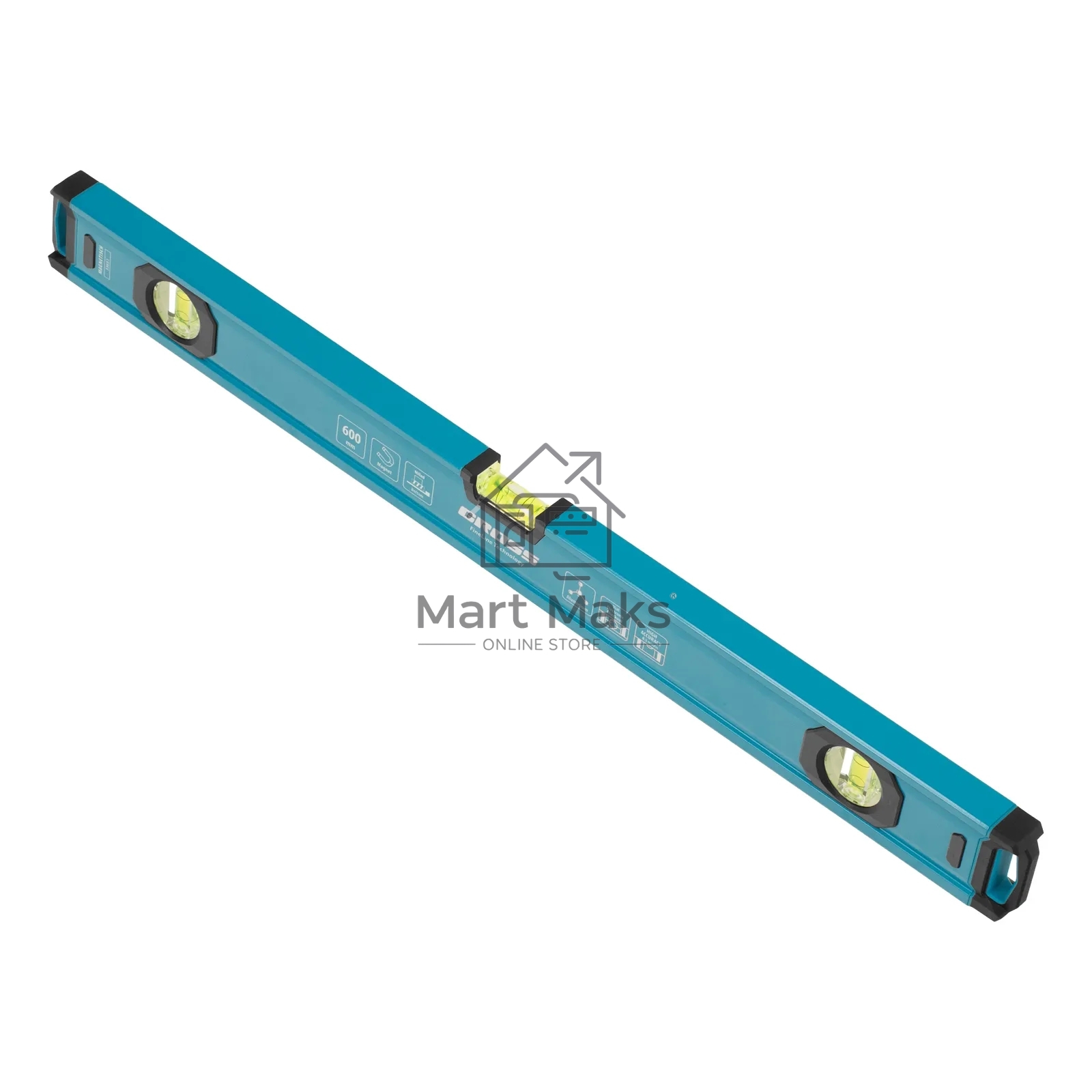 Уровень Gross 33651 алюминиевый, магнит., фрезерованный, 3 глазка, 0,5 мм/м, 600 мм