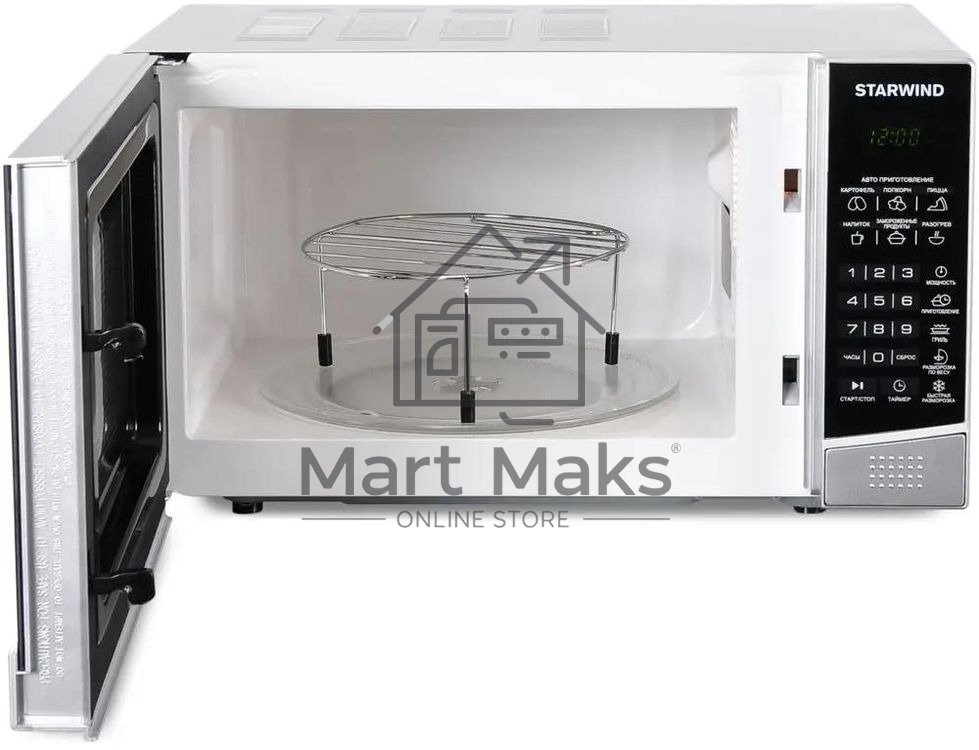 Микроволновая печь Starwind SMW2820 серебристый/черный, 20 л, 700 Вт, переключатели - сенсор