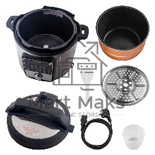 Мультиварка-скороварка Endever Vita-141 черный/стальной, 6.0 л, 1300 Вт, механическое, 18 программ