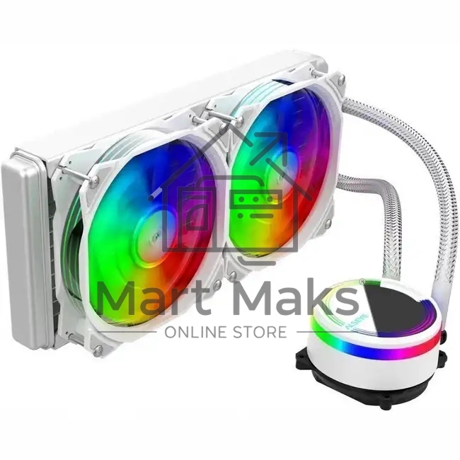Жидкостная система охлаждения Alseye M240W белый, 120 мм, алюминий/медь, 1800 об/мин, 42.3 дБ, 4 pin