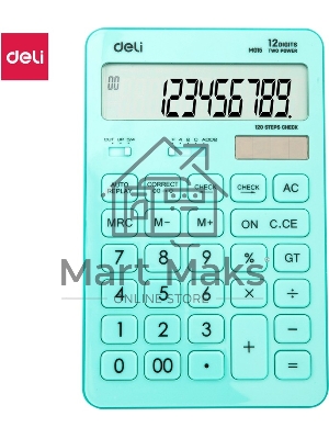 Калькулятор настольный Deli Touch EM01531 голубой 12-разр.