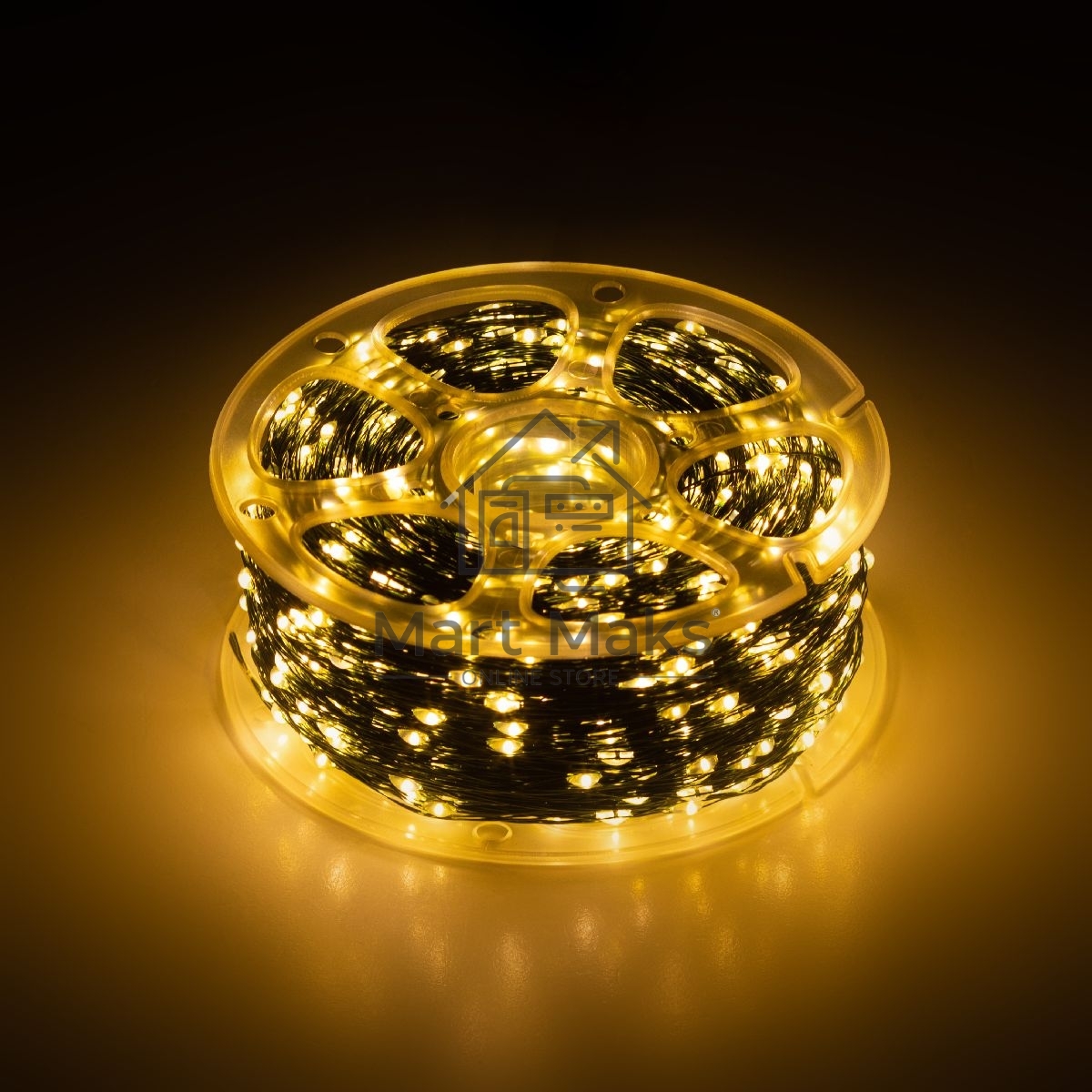 Гирлянда Нить ЭРА ENIN-2000G теплый свет, 200 м, 2000 microLED, IP44, 220В