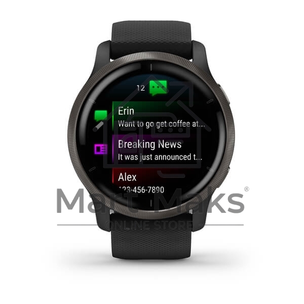 Смарт-часы Garmin Venu 2 AMOLED корп.черный рем.черный (010-02430-11)