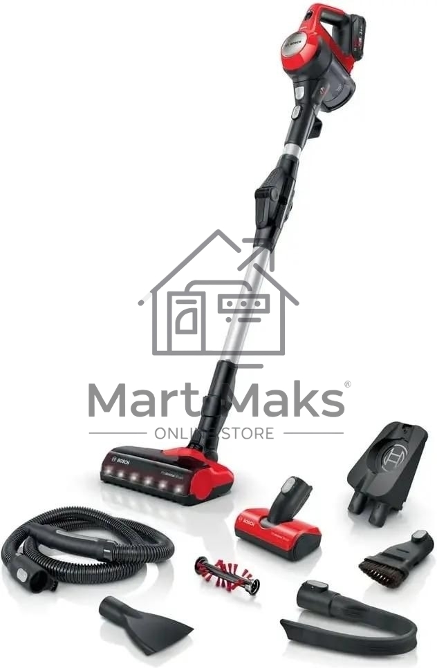 Вертикальный пылесос Bosch BCS711PET черный/красный