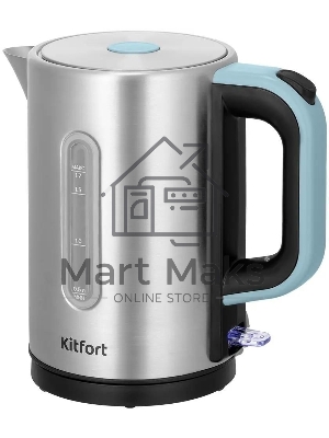 Чайник электрический Kitfort КТ-8703 1.7л. 2200Вт нержавеющая сталь/черный корпус: нерж.сталь/пластик