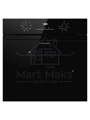 Духовой шкаф Kuppersberg HO 608 BB Glass, High-Tech, 78 л, поворотное управление, дисплей, таймер, 8 режимов, макс. температура 310 градусов, телескопические направляющие (на 1 уровень), цвет черный, цвет фурнитуры черный