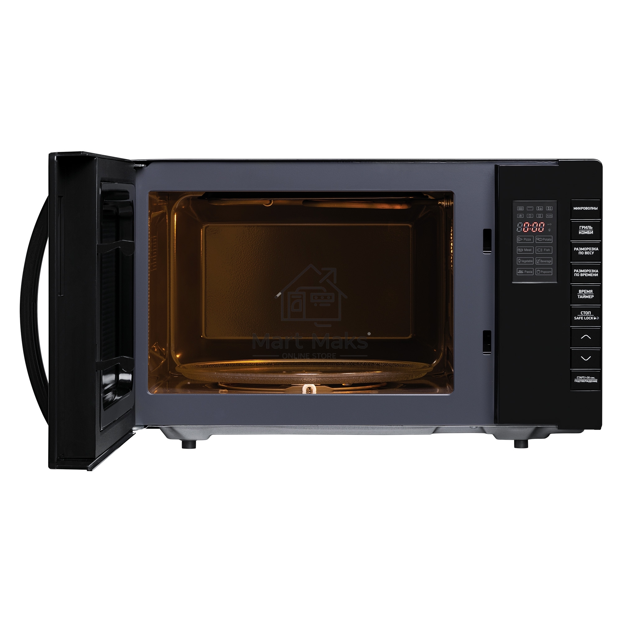 Микроволновая печь BBK 23MWG-850T/B-M черный, 23 л, 800 Вт, кнопки