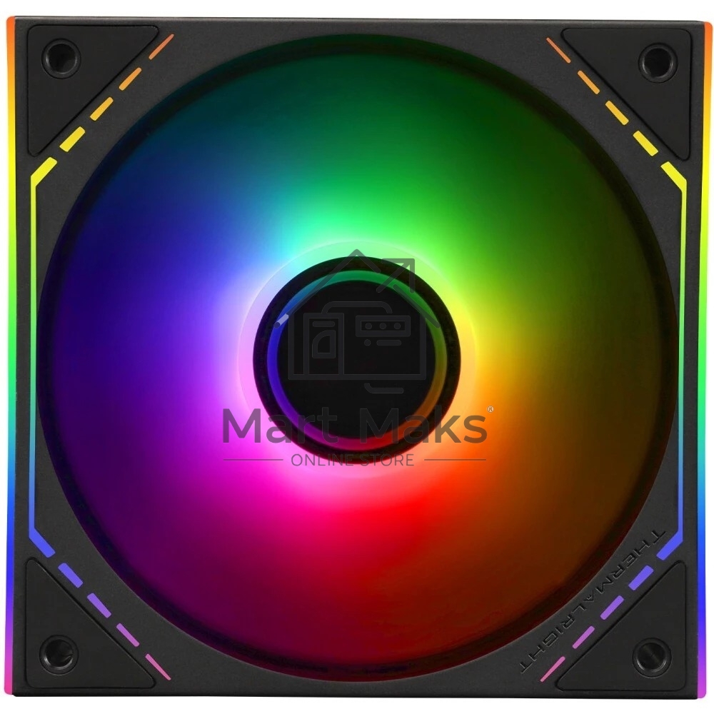 Кулер для корпуса Thermalright TL-M12-S (120x124x25mm, 4-pin PWM, ARGB, 47.6CFM, 23.2dBA, 1500RPM, Black)