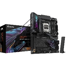 Материнская плата Gigabyte X870E AORUS PRO X3D, AM5, AMD X870E, 4xDDR5, 4xSATA, 4xM.2, 1xPCIe 5.0 x16, 1xPCIe 4.0 x16, 1xPCIe 3.0 x16, 1xHDMI, 1x5Gb LAN, Wi-Fi 7, Bluetooth 5.4, 2xUSB-C 40Gbps (USB4), 2xUSB-C 10Gbps, 5xUSB-A 10Gbps, 3xUSB-A 5Gbps, 3x3.5 мм + S/PDIF оптический, 7.1, чёрный, ATX