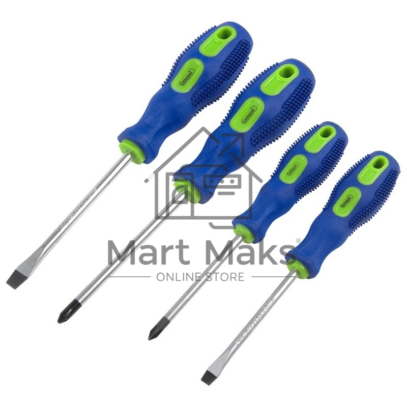 Набор отверток 4 шт. (2хSL; 2хPH), (блистер), CR-V, G-Tec, General