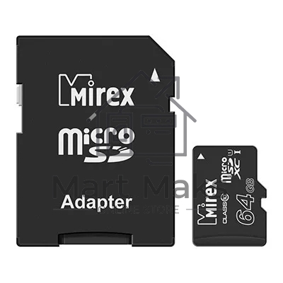 Флэш карта MicroSDHC 64GB MirexUltra Android 48Mb/s (UHS-I, class 10)+adapter