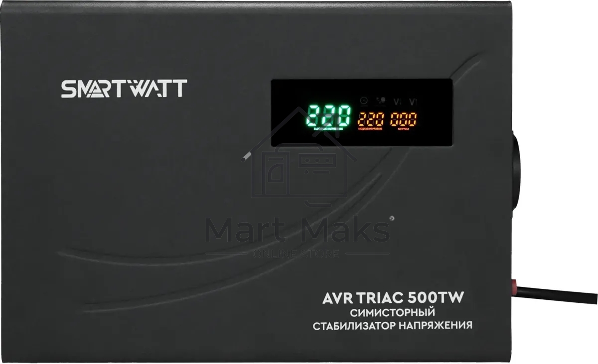 Стабилизатор напряжения Smartwatt AVR Triac 500TW 500ВА черный
