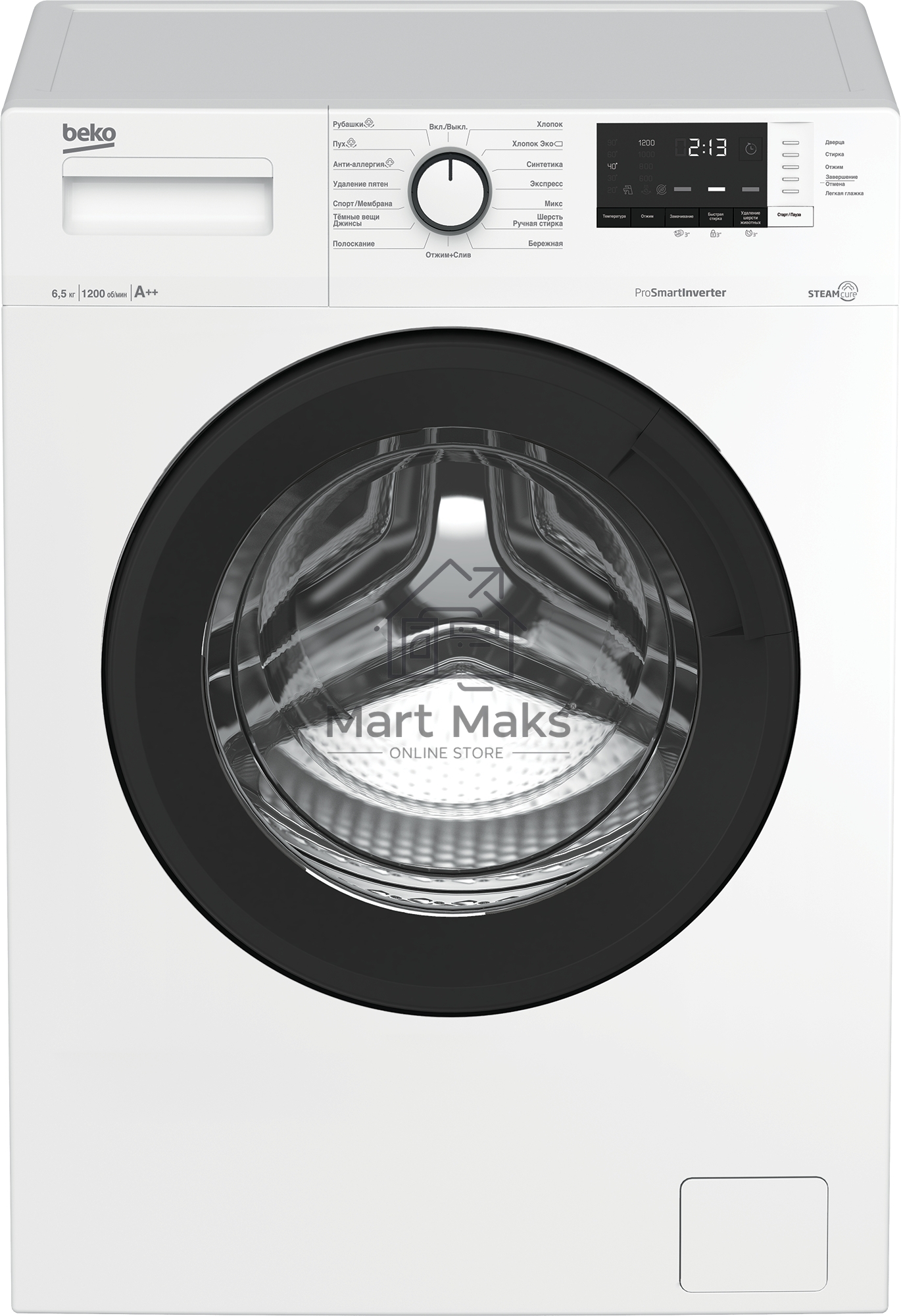 Стиральная машина Beko WSRE6H612ZAWI белый загрузка фронтальная 6,5 кг, 1200 об/мин., класс: А