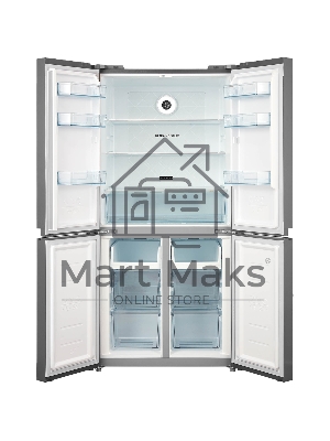 Холодильник Бирюса CD 466 I нержавеющая сталь трехкамерный инвертер 297/153 л морозилка снизу, No Frost, Side-by-Side