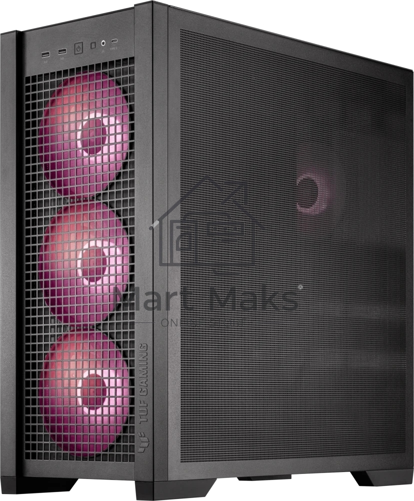 Компьютерный корпус ASUS TUF GAMING GT302 TG ARGB черный (90DC00I0-B19000) GT302/ARGB FANS/BLK