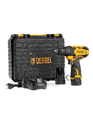Дрель-шуруповерт Denzel CDQ-12, Аккумуляторная, 12В, 2 АКБ, Кейс